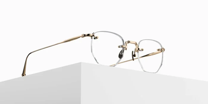 Alternative view of Matsuda Brushed Gold Geometric